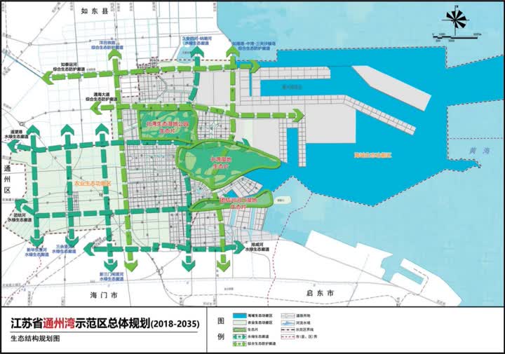 东港、西产、南城、三湾、多组团 通州湾示范区总体规划公示